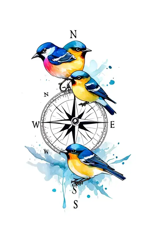 Compass And 3 Little Birds