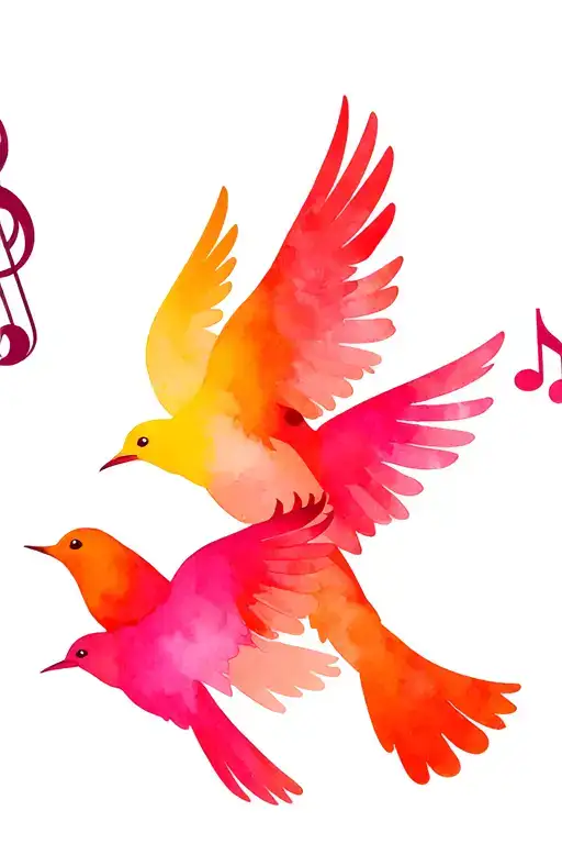 3 Birds Music Notes Compass