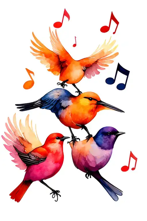 Three Birds Music Notes