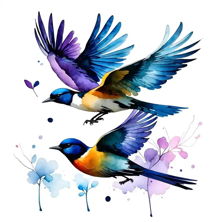 Three Birds Flying Together