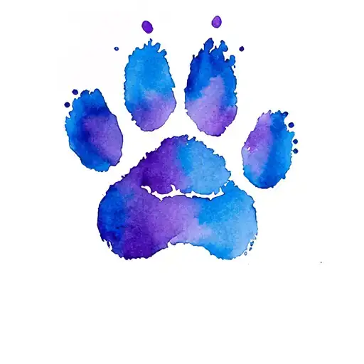 Ling And Paw Print Water Color