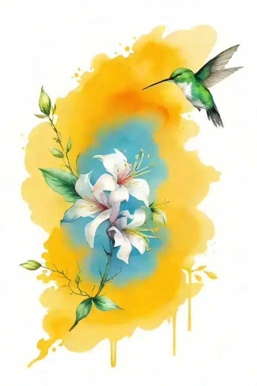 Birth Month Boquet And Hummingbird