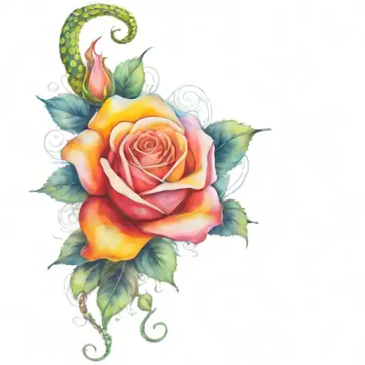 Roses And Snake Wrapped