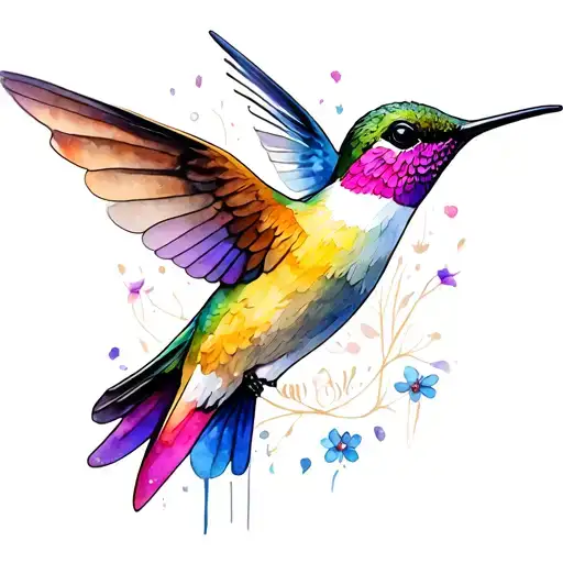 Humming Bird With Alice In Wonderland Surrounded