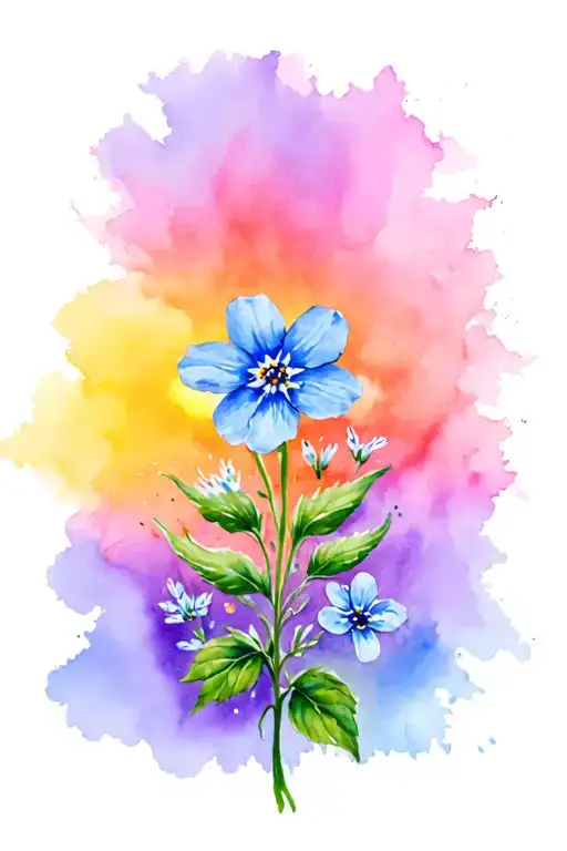 Forget Me Not Flower Sunrise Background