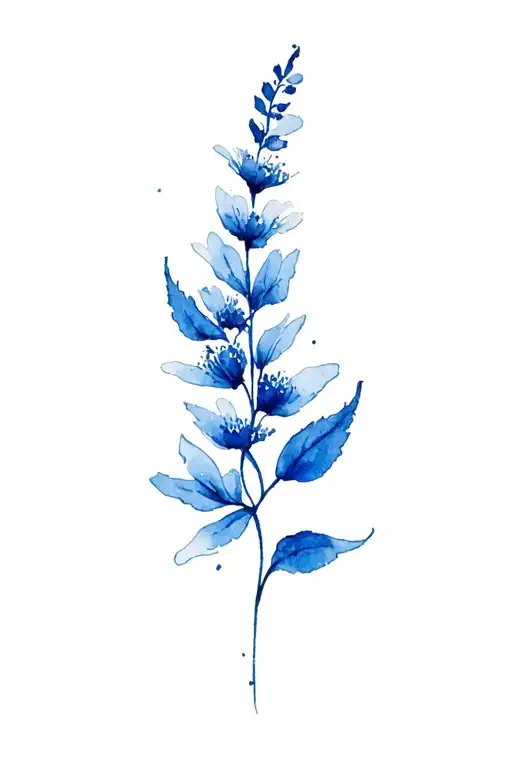 Heather Flower Intertwined Blue