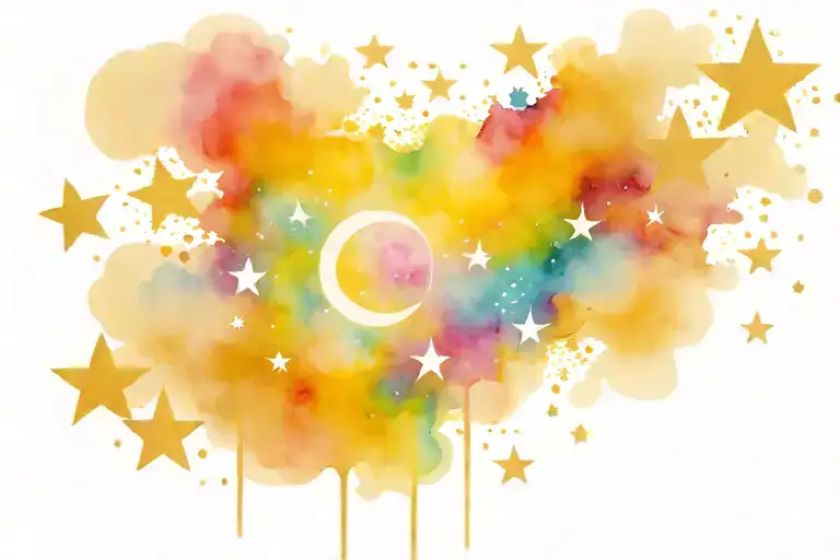 Stars And Moon Surrounded