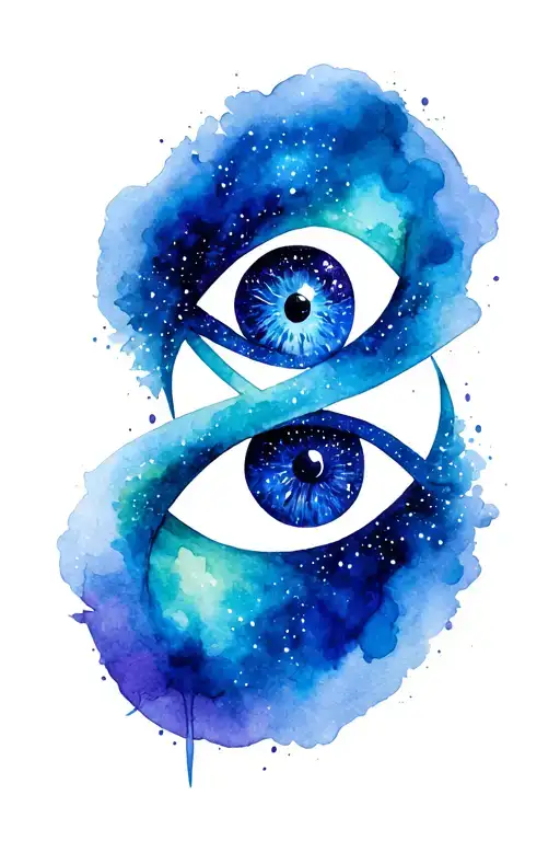Galaxy Eye Symbol Integrated Astrological Sign Intertwined