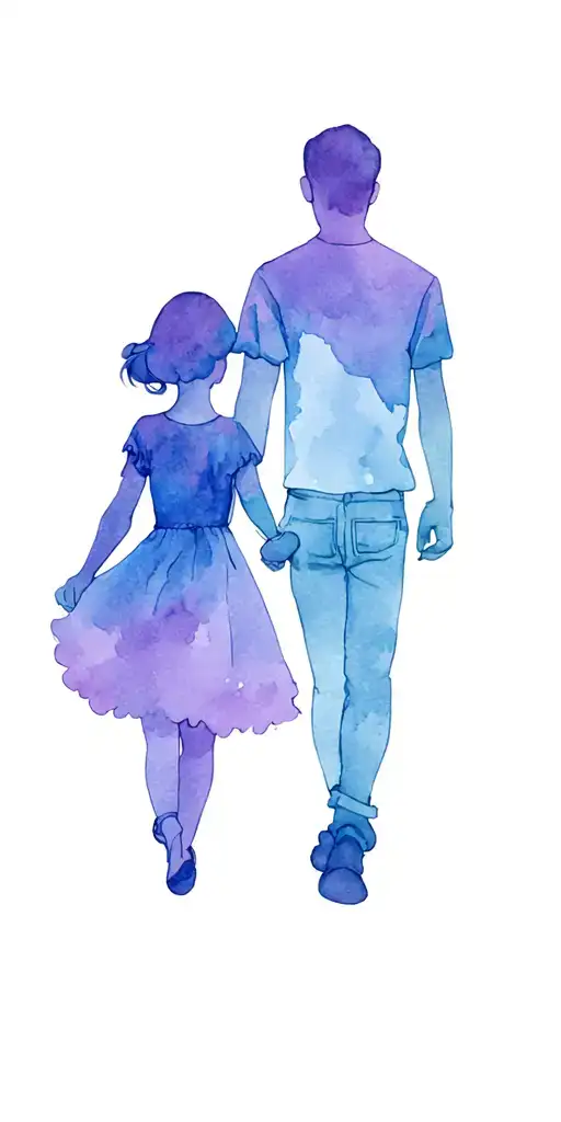 Father And Daughter Holding Hands