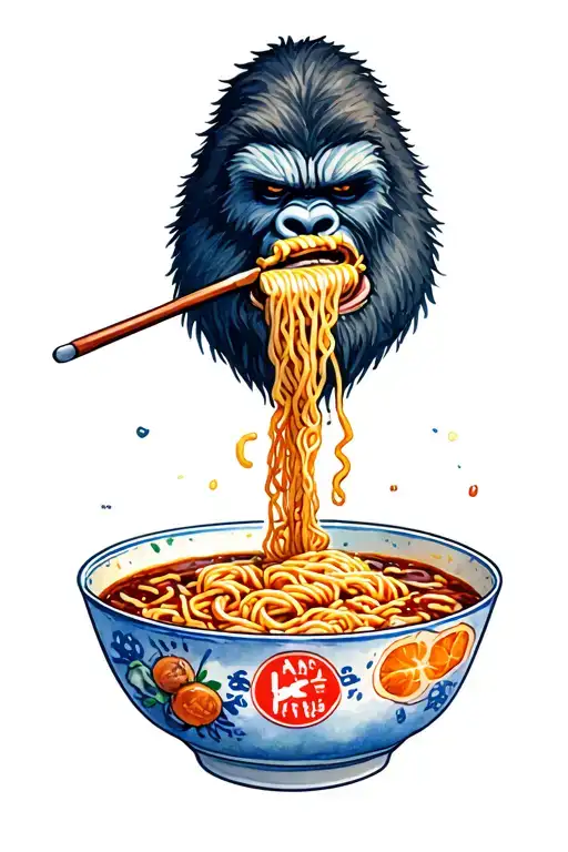 Bigfoot Eating Ramen
