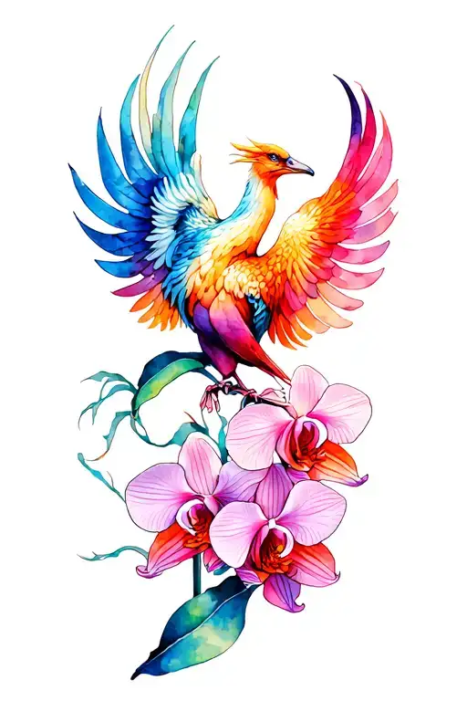 Phoenix And Orchids