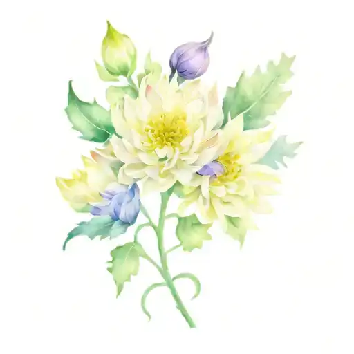 Heart Chrysanthemum Larkspur
