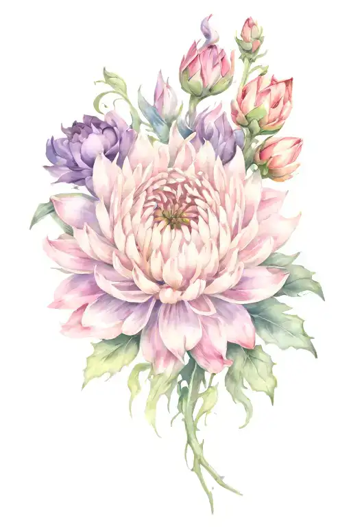 Heart Chrysanthemum Larkspur