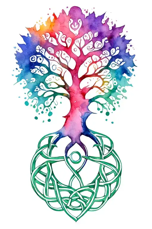 Celtic Sister Symbol With Tree Of Life