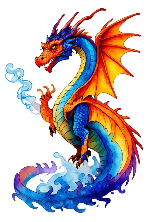 Smoke Dragon With Wings Fantasy