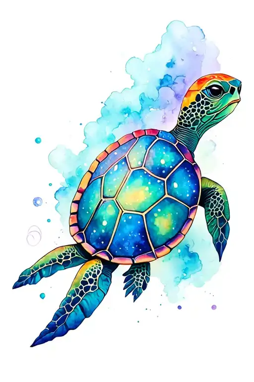 Galactic Trippy Turtle Surrounded