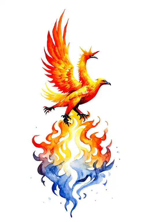 Phoenix Rising From Flames