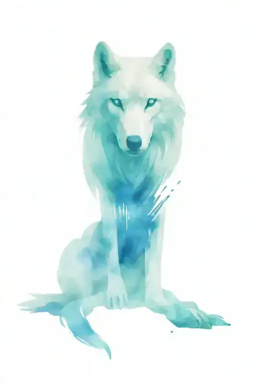 White Wolf With Scar In Left Eye And Witcher Signs