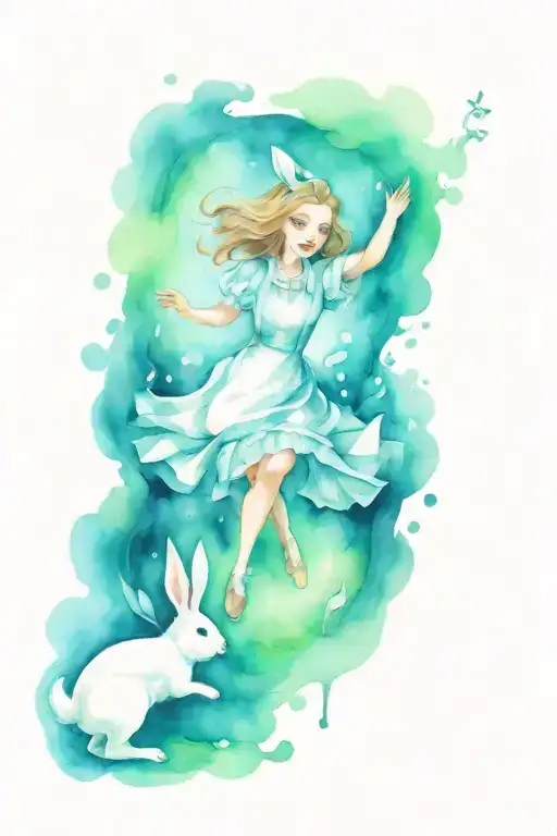 Alice Falling Down The Rabbit