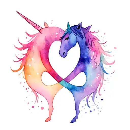 Infinity Symbol Intertwined With Unicorn