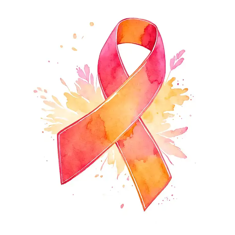 Esophageal Cancer Ribbon With Rheumatoid Arthritis Ribbon Holding It