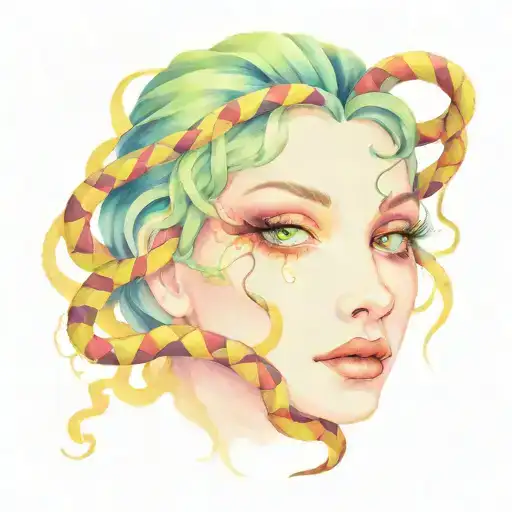 Medusa Face With Snakes