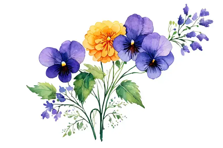 Violets And Marigolds