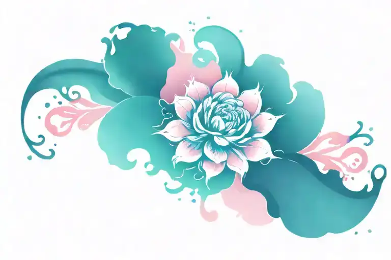 Roxy In Black Over Hot Pink Splash