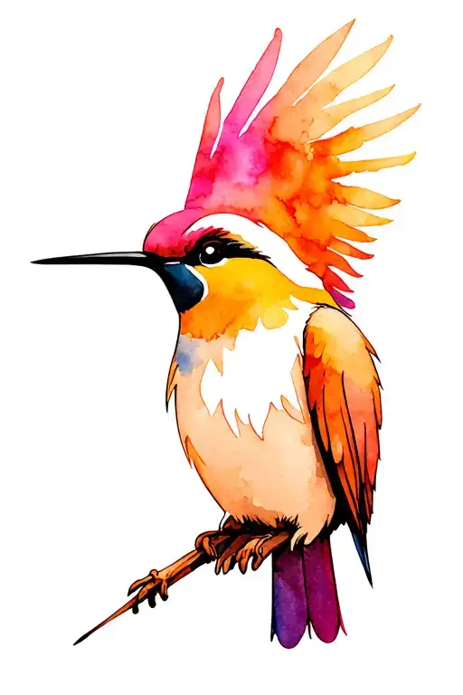 Papa Smurf With Beard Humingbird On Hand Reaching