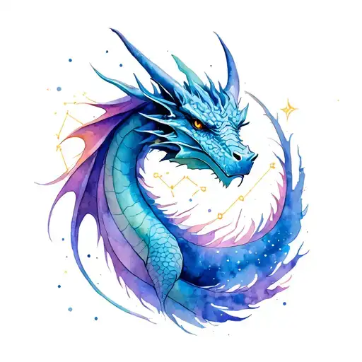 Dragons With Capricorn Constellation