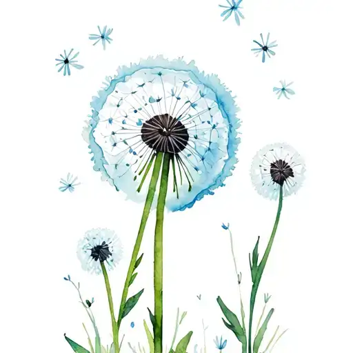 Dog And Dandelion Flower