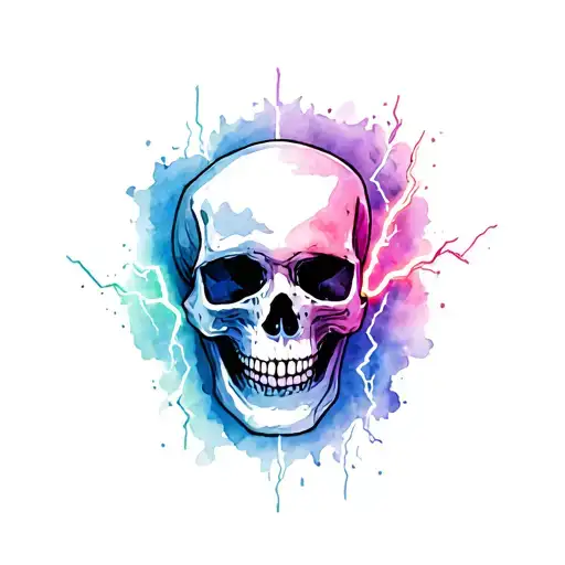 Skull And Lighting Strikes