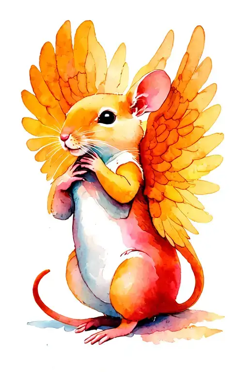 Bald Mouse Wrapped In Its Wings