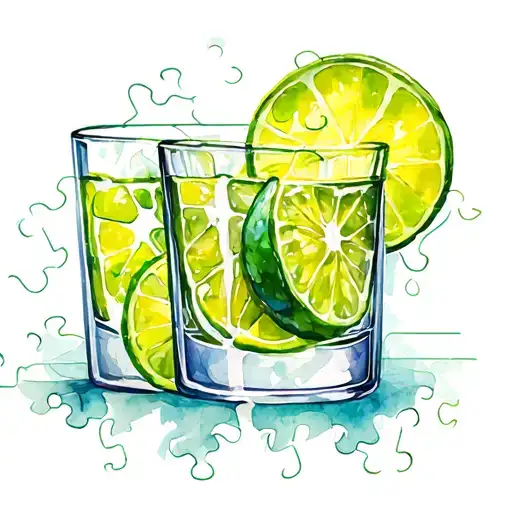 Jigsaw Puzzle Including Tequila Shot Glass Lime