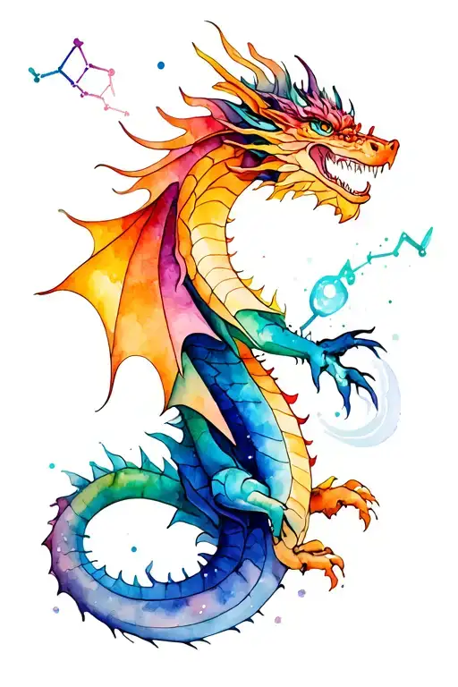 Dragon And Aquarius Constellation