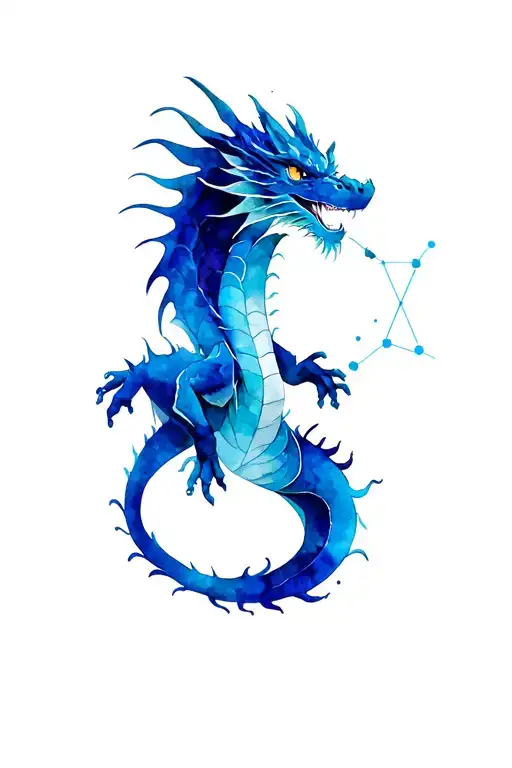 Dragon And Aquarius Constellation Formed