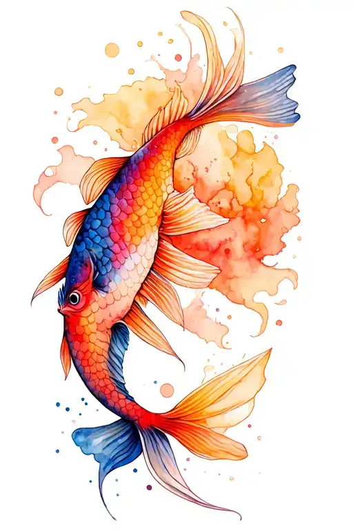 Pisces And Abstract Tattoo Design