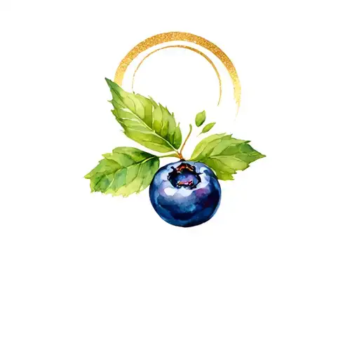 Blueberry With A Gold Halo Above It