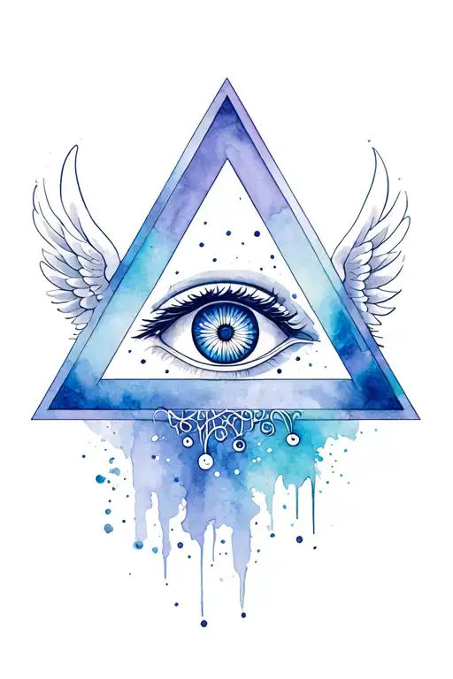 Eye Of Providence Triangle With Wings