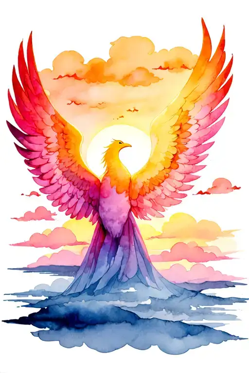 Sunset With Clouds That Look Like Phoenix Wings