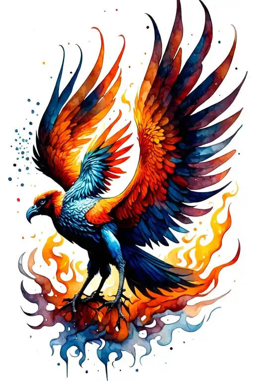 Phoenix Rising From Flames