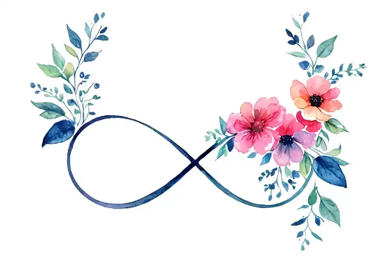 Infinity Symbol With Flowers And Vines