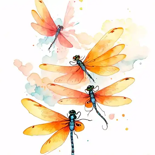 Multiple Dragonflies With Movement Shoulder Piece