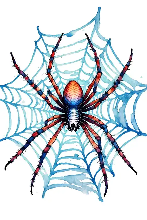 Deathcore Style Spider On Web