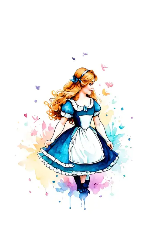 Alice In Wonderland Tattoo Featuring Characters