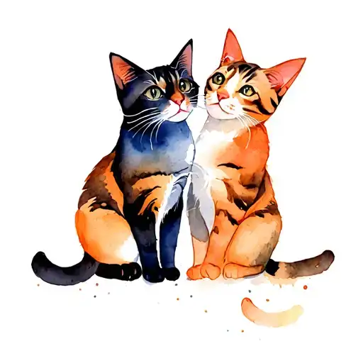 Two Cats Playing Together