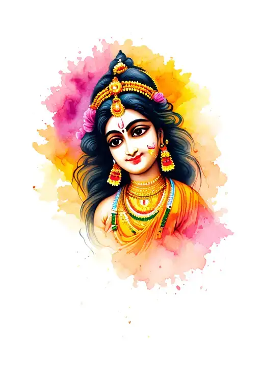 Goddess Durga With Name Usha My Parents Name Together