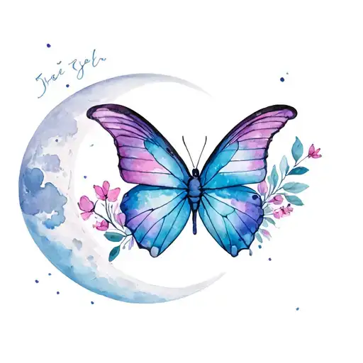 Middle Butterfly With A Moon