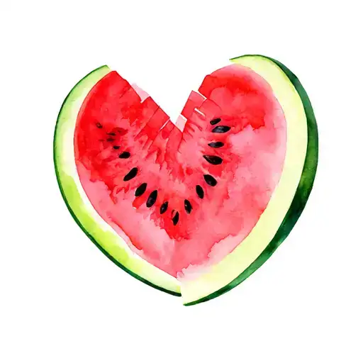 Watermelon Sliced Heart Shape