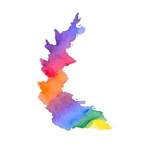 Lgbtq Progress Flag Watercolor No Line Art
